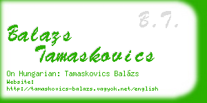 balazs tamaskovics business card